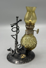 Vintage Amber Oil Lamp with Amber Shade with Metal Anchor from Tacoma Washington picture