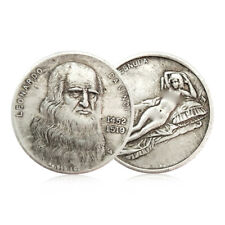 Old Style Leonardo da Vinci Gift Silver Plated Collectable Souvenir Coin picture