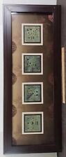 (4) Hand Carved Emerald Jade Plaques - 3.75  Square X  1/4 in W/ Silk Background picture