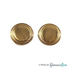 Vintage Round Elegant Gold Tone Unisex Button Covers, Button Cuffs Set of 2 picture