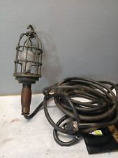 Antique Brass Cage Trouble Light Rustict Display Young & Egan Hanging Light  picture