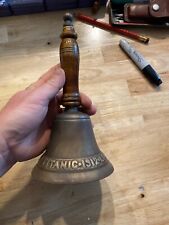 Titanic Dinner Bell Brass Finish Solid Metal 1 1/2+ Lbs Ornate 10 INCHES NR picture