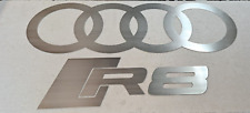 Audi R8 Logo Brushed Aluminum 4 Feet Wide Garage Sign Gift picture