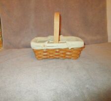 VINTAGE Taskets RENAISSANCE Woven Wood  BASKET With LINER Bread HANDLE Decor picture