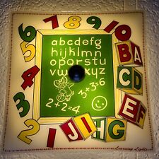 ALPHABET NUMBERS Square Light Shade CHILDREN'S ROOM Cover VINTAGE 1970S picture