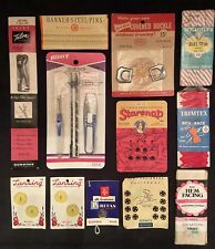 Lot of 12 Vintage SEWING NOTIONS-Trim, Buttons, Zipper, Pins, Snaps, Seam Ripper picture