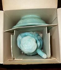 Vintage 1970’s Avon Blue Green Slag Glass Mini Victorian Pitcher and Basin picture