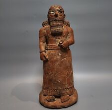 MAGNIFICIENT QUALITY LARGE NEAR EASTERN TERRACOTTA STATUE PROBABLY ASHURBANIPAL picture