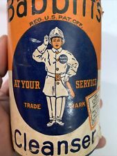 Vintage Babbitt’s Graphic Character Cleanser 14oz Paper Composite Container Full picture