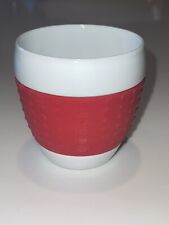 Bodum Pavina Cup Mug White with Red Silicone Grip 8 oz EUC picture