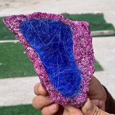 446G  Rare Moroccan blue magnesite and red corundum mineral spirit ruby picture