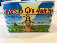 Land O Lakes Sweet Cream Butter Recipe Box By The Lake Metal Tin, Some  cards picture