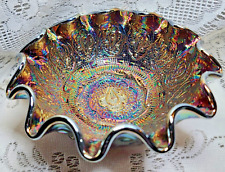 Vintage Fenton Carnival Glass Purple Amethyst Persian Medallion Bowl picture