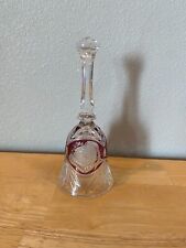 Rare Vintage Echt Bleikristall 24% Lead Crystal Etched Bell Germany Ruby Red picture