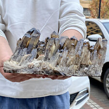 13.31LB  Natural Tea black Crystal quartz Cluster Mineral Specimen Healing reiki picture