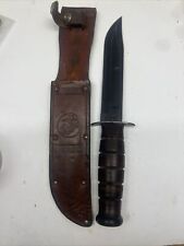 Kabar 7 Inch Blade Knife With Case Usmc Olean N.Y. picture