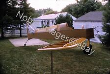 1973 Backyard Scene Handmade Life Size Wood Airplane Chicago Kodachrome Slide picture