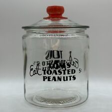 Vintage Eat Tom's Toasted Peanuts Glass Canister Jar Counter Display picture