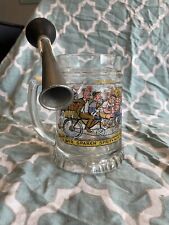 Vintage Radlerseidel Original Glass Beer Stein With Horn West Germany RARE picture