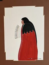 Justin Tso Navajo Original Painting Artwork The Red Shawl Native American Signed picture