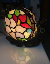 Quoizel Snail Lamp Tiffany Style Stained Glass Shell Accent Lamp Night Light picture