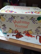 Russ Autumn Festival Ceramic Teapot Pumpkin Veggies Tea Pot Collectible with Box picture