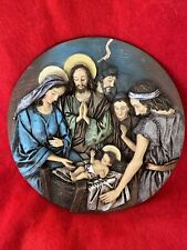 Nativity Plate Display 3D Unmarked Resin Christmas 7.25in picture