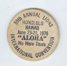 June 23-25, 1959, 59th Annual Lions, Honolulu, Hawaii Convention Wooden Nickel picture
