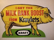 KRAFT KRAYLET  Vintage Pig Feed Sign.  BRIGHT 🌞 Colors  DISPLAYED INSIDE picture