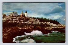 Pemaquid ME-Maine, Pemaquid Light, Antique, Vintage c1957 Postcard picture