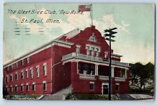 St Paul Minnesota Postcard West Side Club New Home Building 1913 Antique Vintage picture