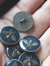 Set of  6 Gucci  BUTTONS   navy blue   bees 14 mm 0,5 inch picture
