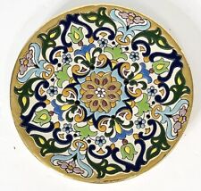 Sevilla Ceramic Spain Art Plate Wall 24k Enamel Vintage 8 Inch Colorful Mosaic picture