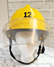 VTG Fire Fighter Helmet Bullard Fireman 1986 Face Shield 80s #12 Yellow FH2100 picture