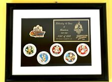 Disneyland 40 Years of Adventure Framed Pin Set LE 1000 6 DISNEY PINS  picture