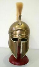 Medieval Greek CORINTHIAN Helmet With Plume Knight Spartan With Stand picture