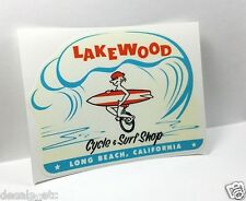 Lakewood Cycle & Surf Shop Vintage Style Surfing Decal / Vinyl Sticker picture