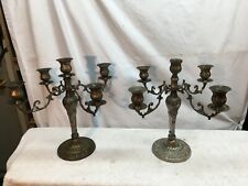 VTG Pair International Silver Co Candelabra Candle Holders ORNATE CENTERPIECE picture