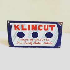 1940s Vintage Klincut Really Better Blade Grooming Advertising Enamel Sign EB582 picture