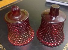 Vtg 1960’s Red Glass Hobnail Sconce Votive Candle Holders picture