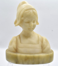 Antique Signed GOLDSCHEIDER WEIN Carved Alabaster Marble Austrian Child Bust picture