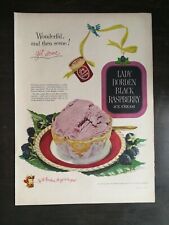 Vintage 1951 Lady Borden Black Raspberry Ice Cream Full Page Original Ad 1221 picture