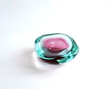 Archimede Seguso Murano Pink & Blue Sommerso Glass Geode Bowl, 1960’s picture