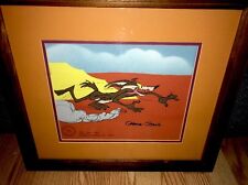 warner brothers animation cel chuck jones signed wile e coyote hot pursuit rare  picture