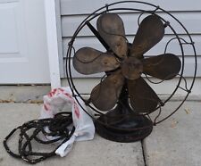 Antique ROBBINS & MYERS No. 2104 Alternating Current 6 Blade Brass Fan picture