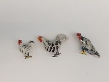Lot of 3 Vintage Chicken Porcelain Painted Figurines Rooster JAPAN picture