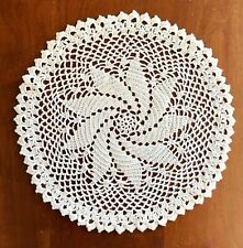 Vintage Fine Hand Crocheted Doilie 8” Round Spiral Floral Pattern #8 picture