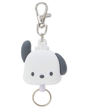New Japan Sanrio Pochacco Dog Face White Black Reel Bag Clip Key Chain Holder picture