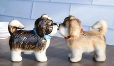 Animated Puppy Dog Shih Tzu Kitchen Salt And Pepper Shakers Ceramic Figurine Set picture