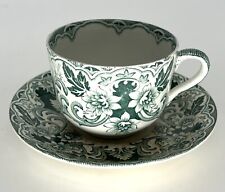 Antique Allerton’s England Roslin Cup And Saucer Green And White picture